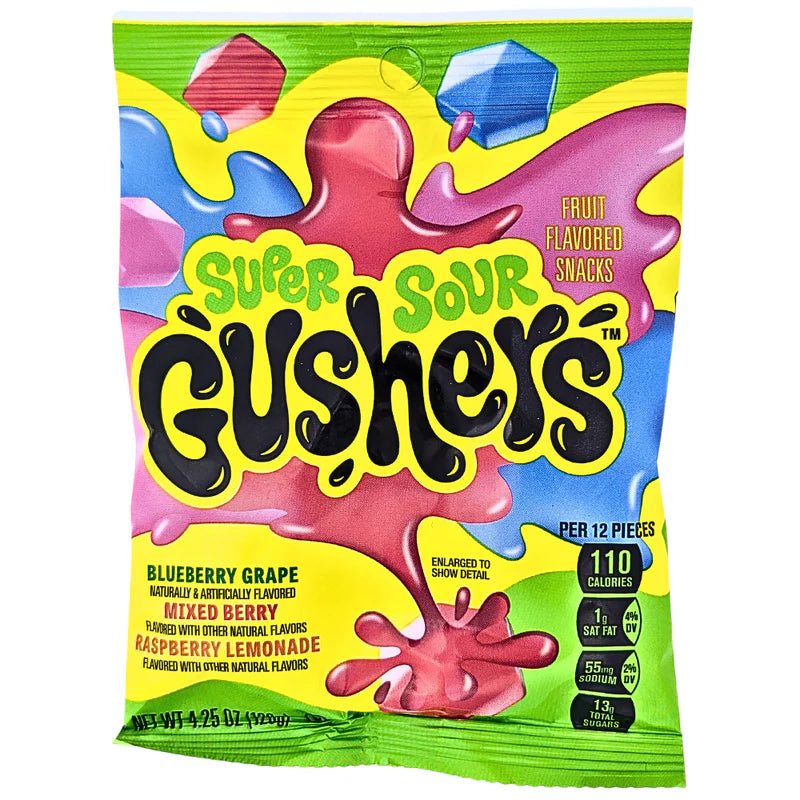 (S1-08) Bundle - Fruit Gushers - Super Sour Fruit  1.9oz (53g) x 9 units