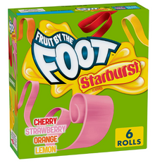 (S1-04) Fruit by the Foot Starburst 6 Rolls (4.5oz 128g) x 1 Box (Boxes with minor damage due to shipping)