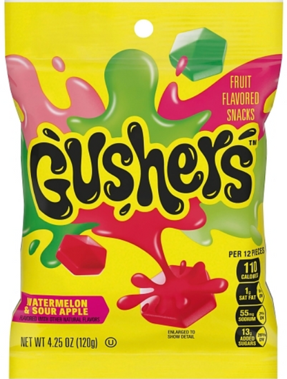 (S1-08) Fruit Gushers - Watermelon And Sour Apple 4.25oz (120g) x 8 units