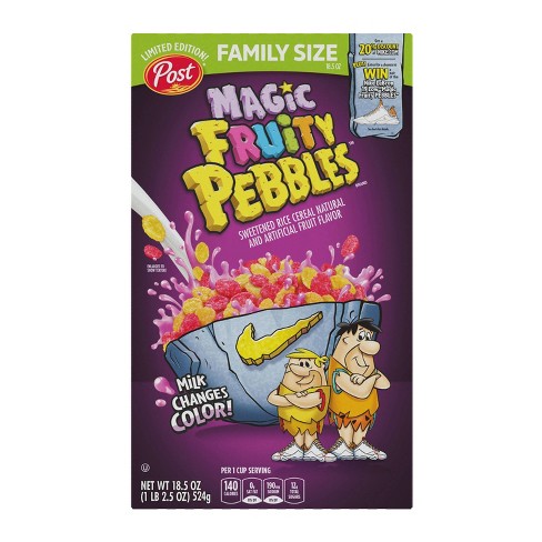 Cereal - Magic Fruity Pebbles Family Size (18.5 OZ) x 1 Box (Boxes with minor damage due to shipping)