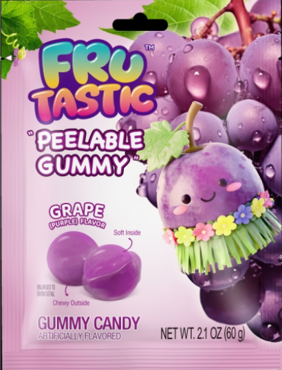 (S6-09) FruTastic - Peelable Gummy - Grape 2.1oz (60g) x 10 Units