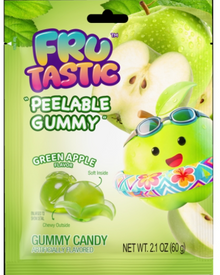 (S6-09) FruTastic - Peelable Gummy - Green Apple 2.1oz (60g) x 10 Units