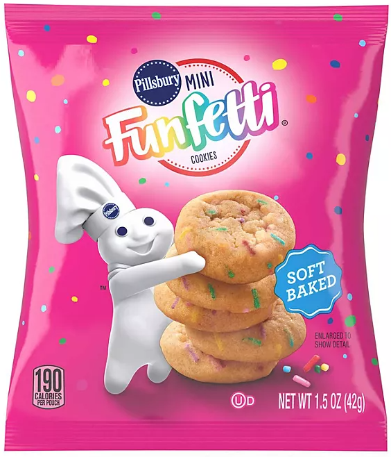 Pillsbury Soft Baked Mini FUNFETTI Cookies 1.5oz (42G) X 28 UNITS