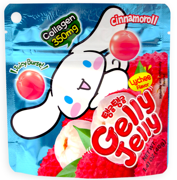 (S6-09) GELLY JELLY LYCHEE 1.41oz (40g) x 8 Units