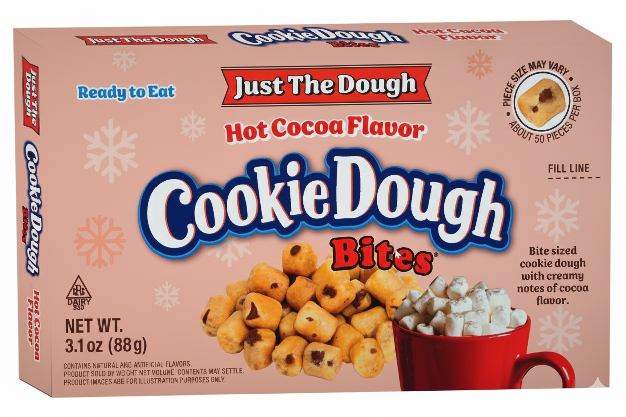 1 Unit - Single - Cookie Dough Bites - Just The Dough - Hot Cocoa 3.1oz (88g)