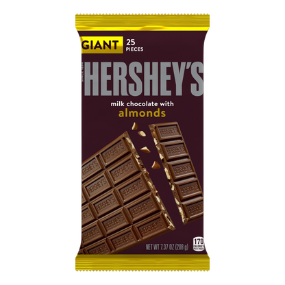 (S2-07) Box - US - Milk Chocolate Almonds Giant Bar -  7.37oz (208.93g) x 12 units