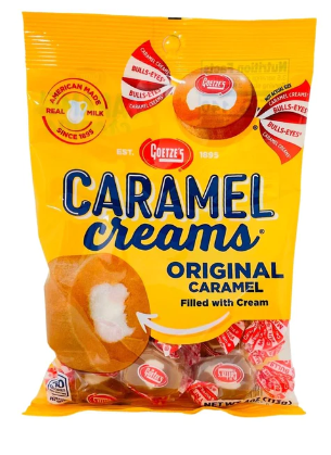 (S6-08) US - Peg Bag - Goetze's Caramel Creams Original 4oz x 12 Units