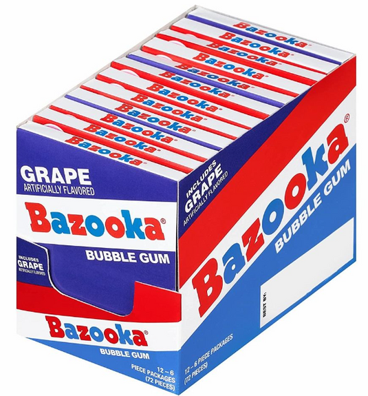 (S1-06) Box - Tunisia - Topps Bazooka Throwback Mini Wallet Pack Gum (6pc)- 1.50oz x 12 units - SugarMarket.ca