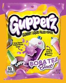 (S7-06) Gupperz Gummy - Boba Tea Blast 2.54oz (72G) X 12 BAGS