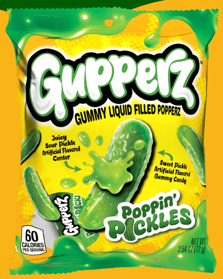 (S7-06) CHINA - Gupperz  - Poppin' Pickles 2.54oz (72G) X 12 BAGS - SugarMarket.ca