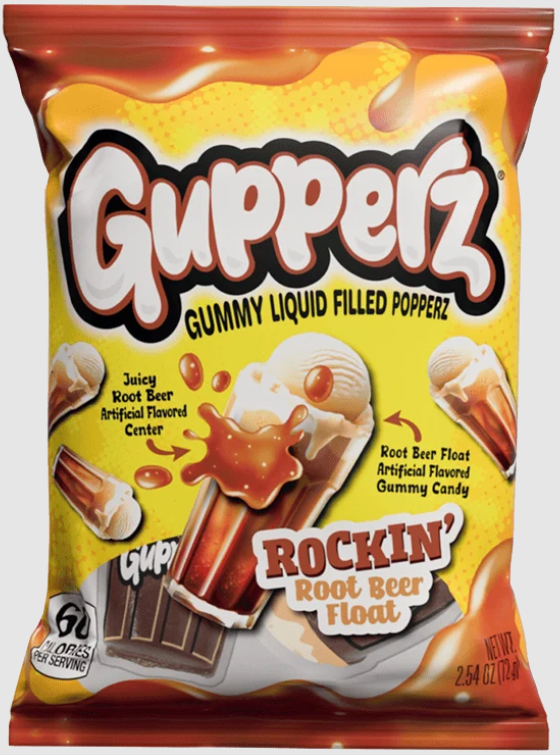 (S7-06) Gupperz Gummy - Rockin Root Beer Float 2.54oz (72g) X 12 BAGS