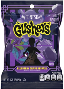 (S1-08) US - Fruit Gushers - Wednesday Addams - Blueberry Grape Fruit 4.25oz (120g) x 1 Unit