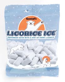 (S3-01) Box - Netherland - Gustaf Licorice Ice Peg Bag 4.4oz(125g) x 12 Units - SugarMarket.ca