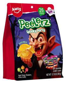 (S8-07) Halloween - Amos Peelerz Spooky Gummy Variety Bag (26 Pouches) 13.76oz (390g) x 6 Units
