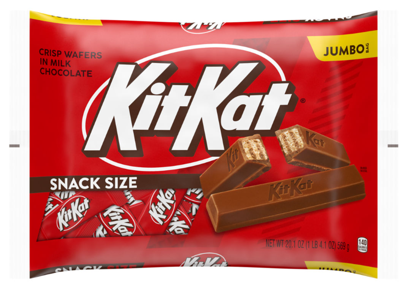 (S8-02) Halloween - Kit Kat Milk Chocolate Jumbo Snack Size Laydown Bag 20.1oz (570g) x 1 Unit
