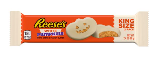 (S8-04) 24 UNITS x Halloween - Reese Peanut Butter - White Pumpkin King Size - 2.4 oz(68g)