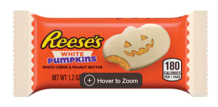 (S8-04) Halloween - Reese Peanut Butter - White Pumpkin - Std 1.2 oz x 36 units