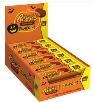 (S8-04) Halloween - Reese Peanut Butter Pumpkin Bar King Size - 2.4oz (68g) x 24 Units