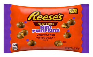 (S8-02) Halloween - Reeses PB Cups Mini Pumpkins King Size 2.2 oz (62g) x 16 Units