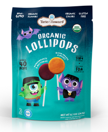 (S9-02) Halloween - Torie & Howard Organic Lollipops - Pomegranate & Nectarine and Blood Orange & Honey 8.7oz (247g) x 6 Units