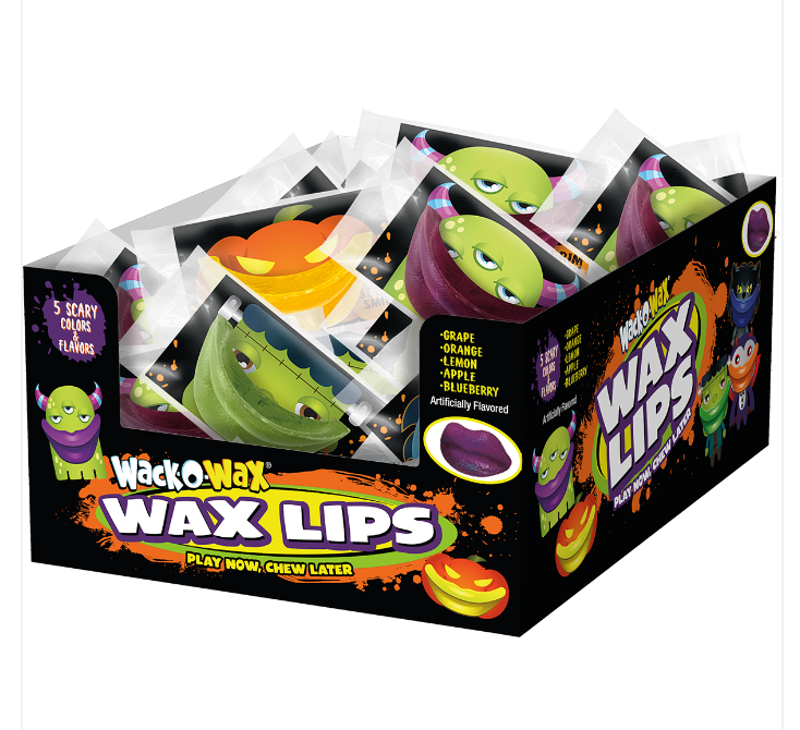 Halloween - Wack-O-Wax 5-Color Wax Lips x 24 units