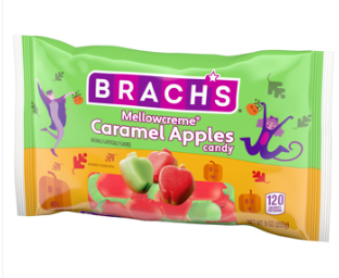 (S8-04) Halloween - Brach Caramel Apple Laydown Bag - 9oz (255g) x 12 units