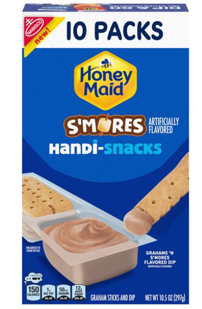 (S2-04) Handi-Snacks - Graham Cracker Sticks 'N S'mores-Flavored Dip 10-PK 1oz (28g) x 1 Box