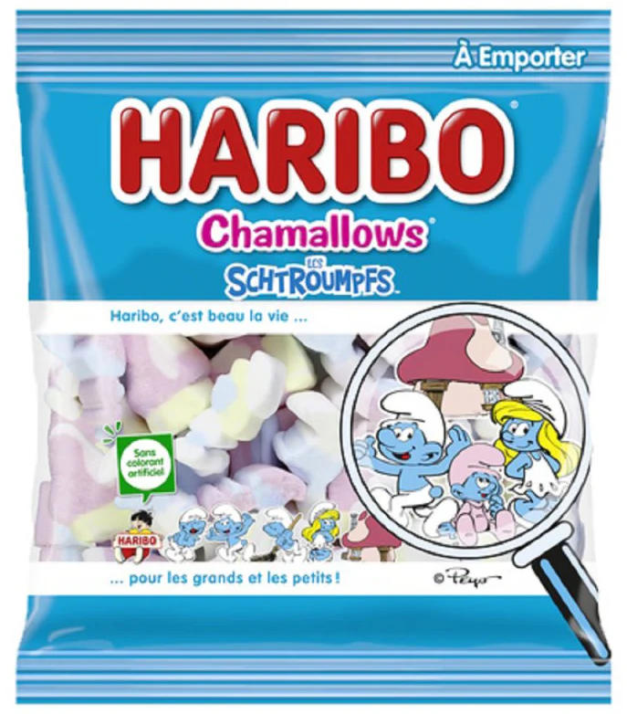 (S6-14) HARIBO - Chamallows Schtroumpfs 100g x 15 Units