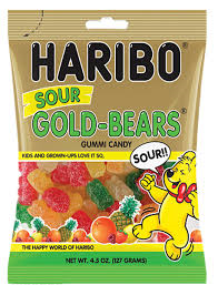 (S1-01) Box - GERMANY - Haribo Gold Bears - SOUR 4.5 oz (127g) x 12 units