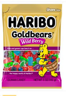 (S1-01) 12 UNITS x Haribo Gold Bears - Wild Berry 5oz(142g)