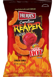 (S6-02) US - CASE - Chips - Herrs Carolina Reaper Flavored - Extra Hot 6oz (170g) x 12 Bags (chips bags may be deflated during shipping)