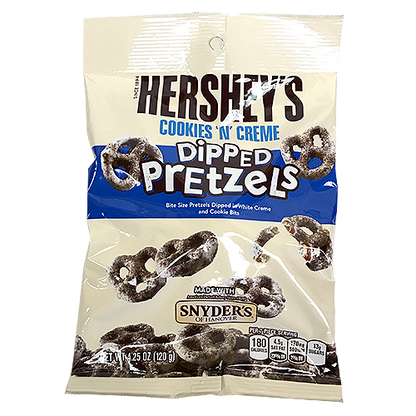 (S2-07) Us - Hershey Cookies N Creme Dipped Pretzels Peg 4.25oz (120g) x 12 units