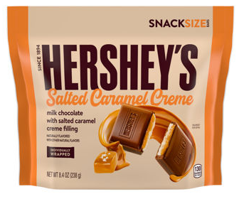 (S5-05) HERSHEYS Salted Caramel Creme Snack Size 8.4oz (238g) x 1 Bag