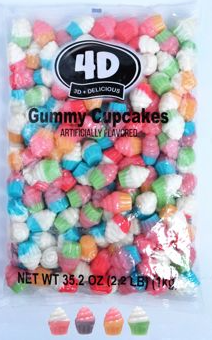 (S3-02) Bulk - Hilco 4D Gummy Cupcakes 2.2lbs (1kg) x 1 Bag