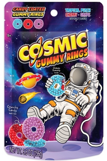 (S2-01) China - Cosmic Candy Coated Gummy Rings 5.5 oz (156g) x 8 Units
