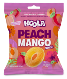 (S6-09) 8 UNITS x Hoola - Peach Mango Rings Peg Bag With Display 6oz (170g)