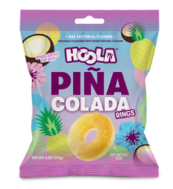 (S6-09) 8 UNITS x Hoola - Pina Colada Rings Peg Bag With Display 6oz (170g)