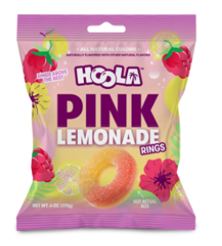 (S6-09) 8 UNITS x Hoola - Pink Lemonade Rings Peg Bag With Display 6oz (170g)