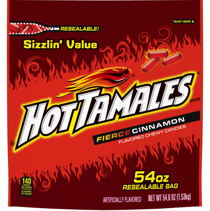(S4-03) Us - Hot Tamales - Fierce Cinnamon Candy 54 oz (1.53 kg) x 1 Bag