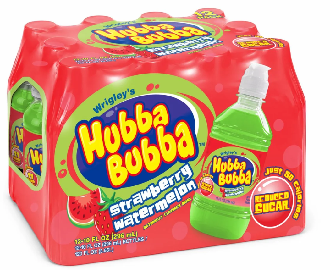 (S5-03) US - Beverage - HUBBA BUBBA - Strawberry & Watermelon 10 fl oz (296ml) x 12 units
