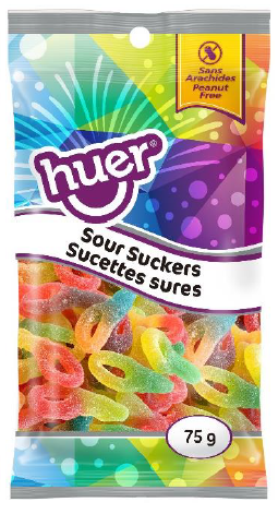 (S3-04) Box - Huer - PEG 75g Bag - Suckers Small - Sour x 12 units