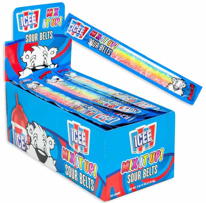 (S1-07) Box - CHINA - KOKO ICEE SOUR BELTS 0.35OZ X 125 UNITS