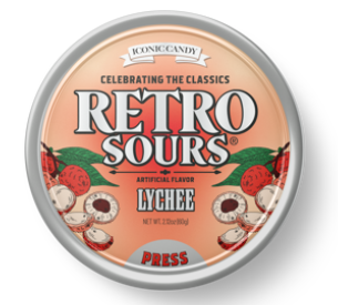 (S1-06) Iconic Retro Tin - Sours Lychee 2.12oz (60g) x 8 Units