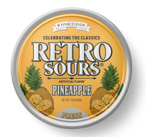 (S1-06) Iconic Retro Tin - Sours Pineapple 2.12oz (60g) x 8 Units