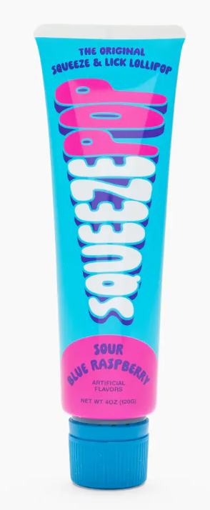 (S1-06) China - Iconic Squeeze Pop Sour Blue Raspberry Tube 4oz(113g) X 12 Units