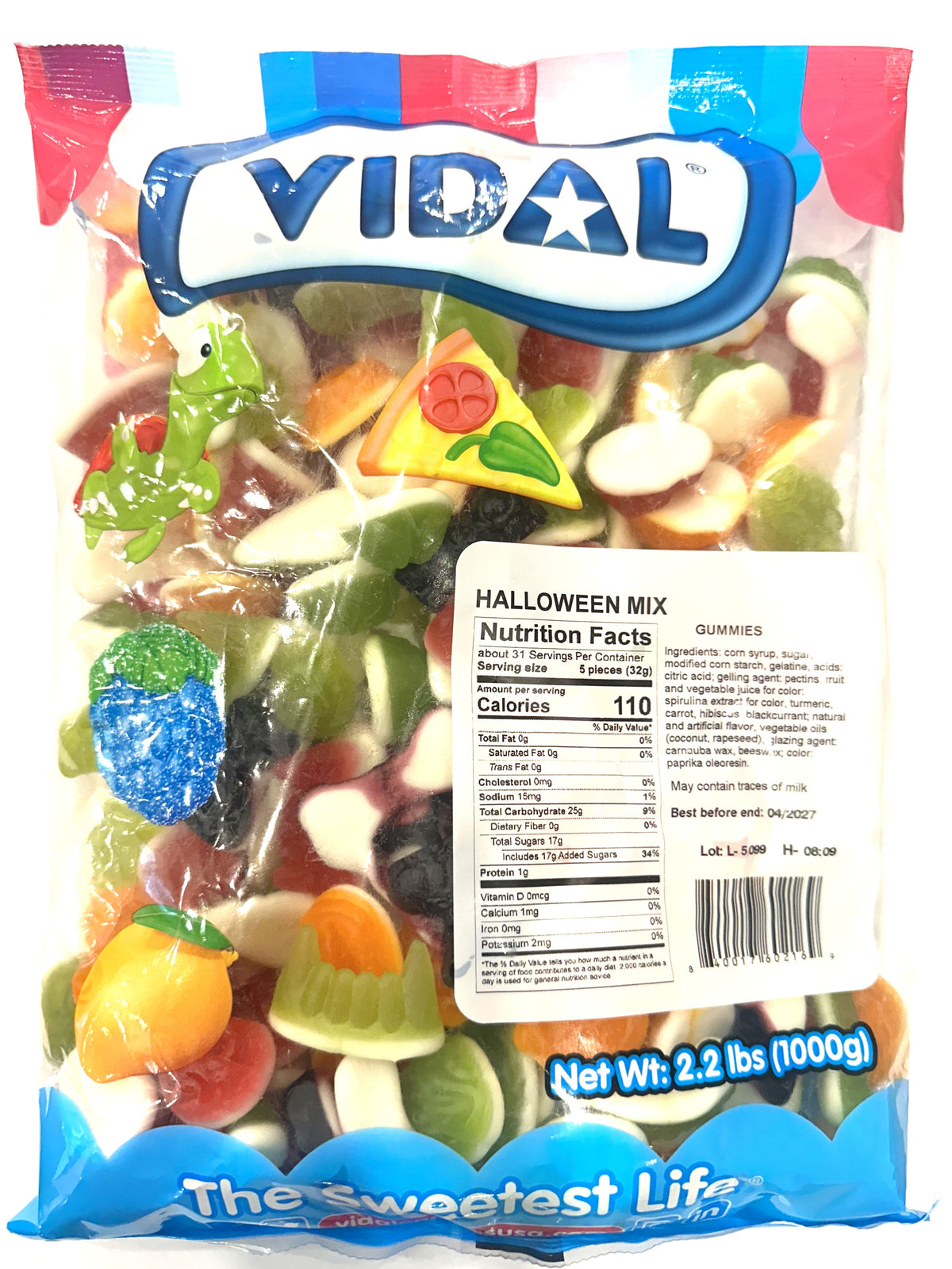 (S9-03) Halloween - Vidal Bulk Halloween Mix Gummy 2.2 Lb (1kg)