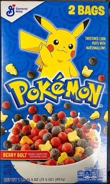 Cereal - PokemonBerry Bolt -2 Bags (31.5 oz 893g) x 1 Box (Boxes with minor damage due to shipping)