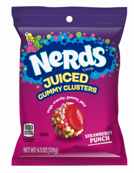 (S6-14) Nerds Juiced Gummy Clusters Peg Bag - 4.5oz(128g) X 12 Units