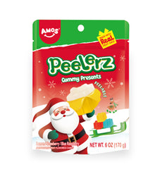 (S8-06) Xmas - Amos Peelerz Holiday Gummy Presents Sub Bag - 6oz (170g) x 12 Units