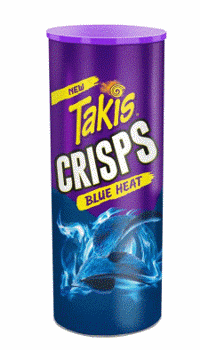 (S6-12) - Chips - Takis Crisps Blue Heat Can - 5.5oz (156g) x 15 Units
